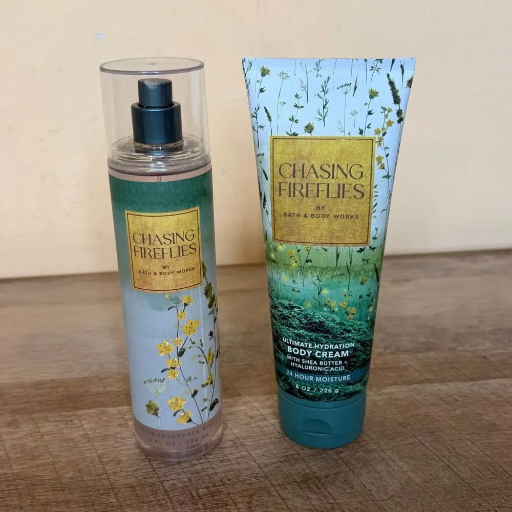 Bath & Body Works Chasing Fireflies Cream & Fragrance Mist Set Full Size